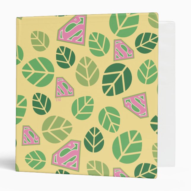 Supergirl Leaf Pattern 3 Ring Binder (Front/Inside)