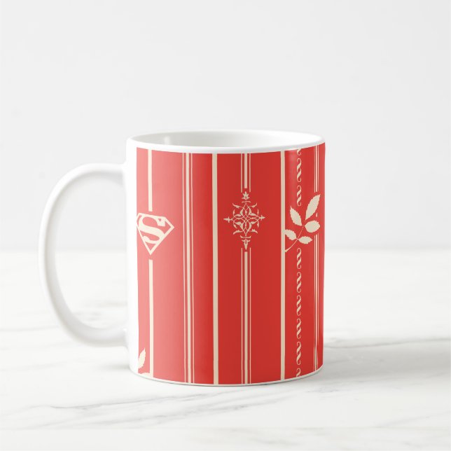 Supergirl Leaf Pattern Red Coffee Mug (Left)