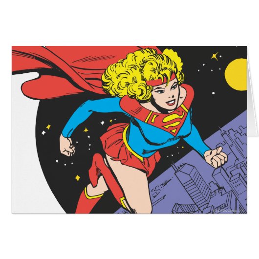 Supergirl Leaps in Space Cards (Front Horizontal)