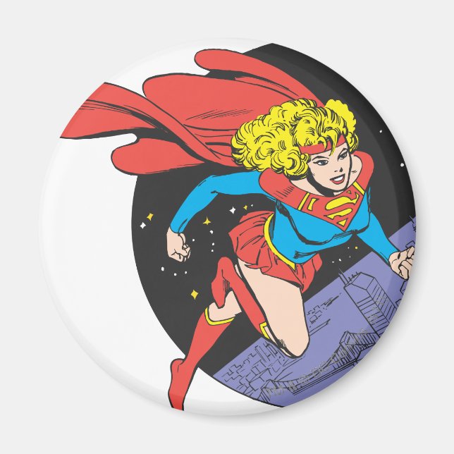 Supergirl Leaps in Space Magnet (Front)