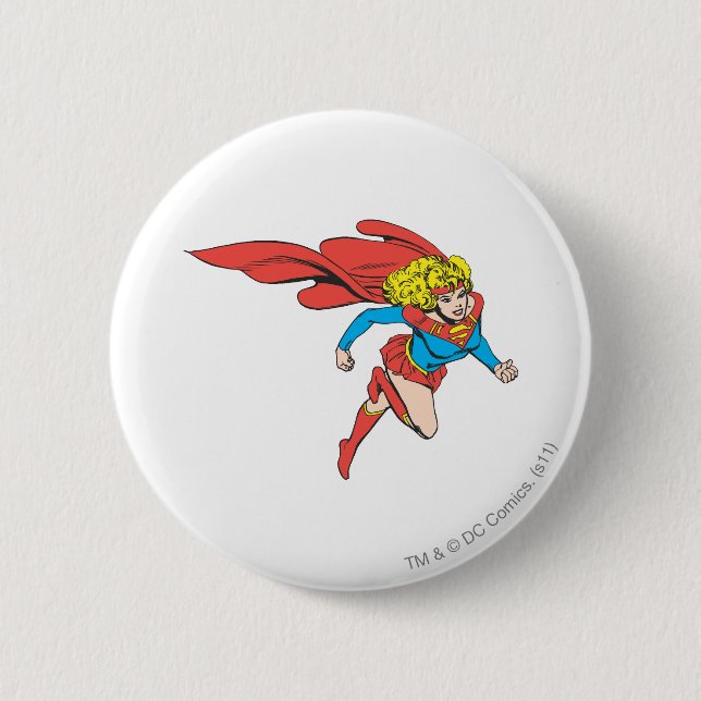 Supergirl Leaps Right Button (Front)