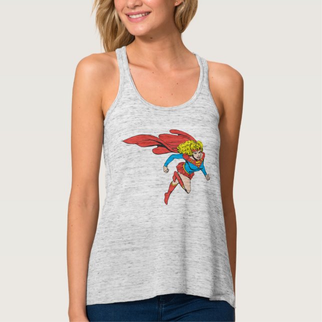 Supergirl Leaps Right Tank Top (Front)