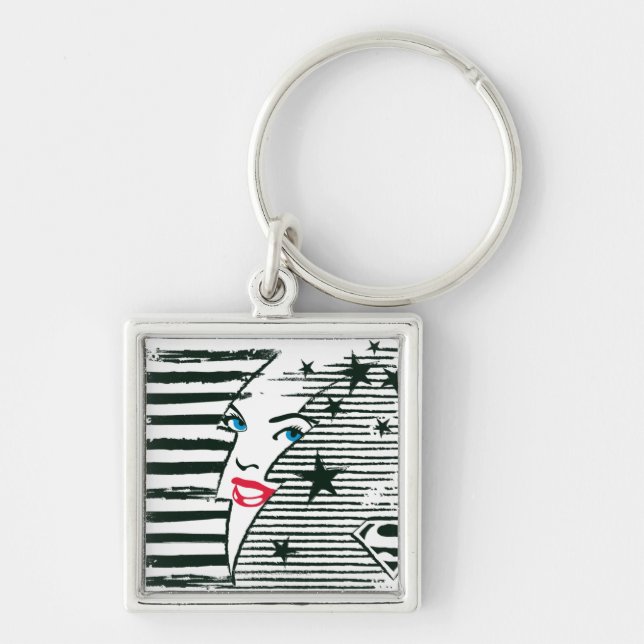 Supergirl Lightning With Face Keychain (Front)