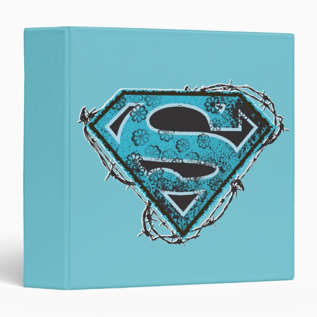 Supergirl Logo Barbed Wire and Flowers Binder (Front/Spine)
