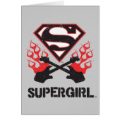 Supergirl Logo Black Flaming Guitars (Front)