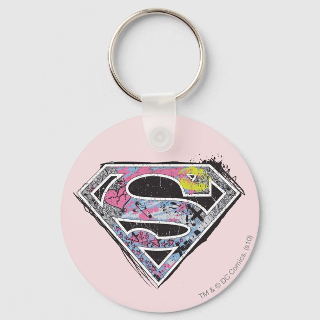 Supergirl Logo Collage Keychain (Front)