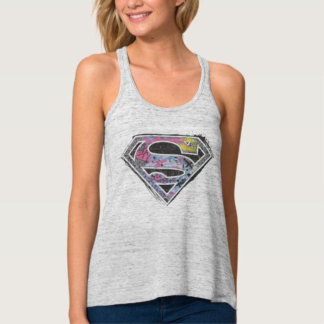 Supergirl Logo Collage Tank Top (Front)