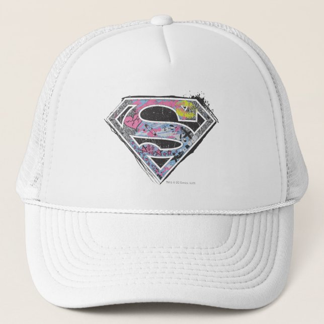 Supergirl Logo Collage Trucker Hat (Front)