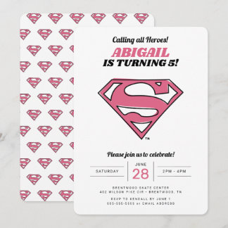 Supergirl Logo Girls Birthday Invitation