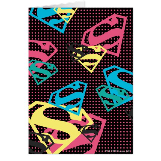 Supergirl Logo Pattern & Polka Dots Cards (Front)