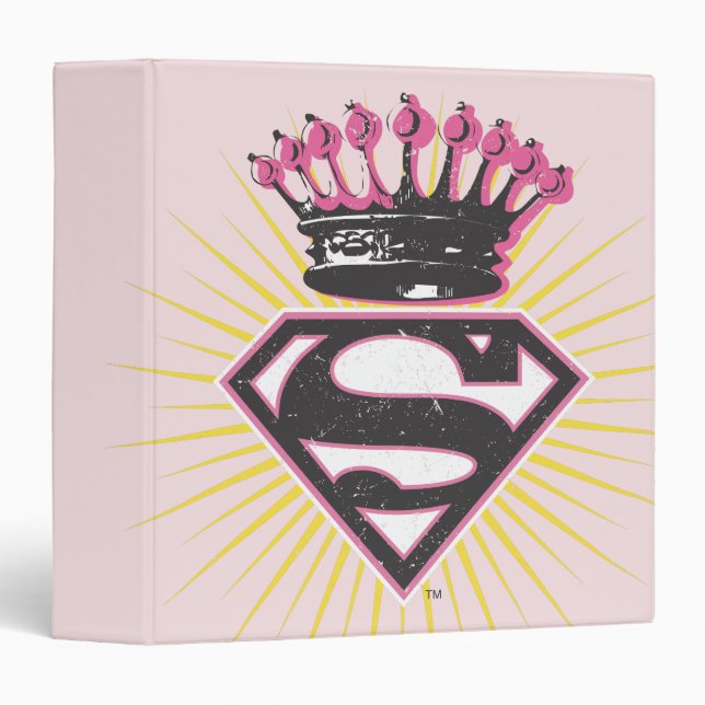 Supergirl Logo with Crown 3 Ring Binder (Front/Spine)
