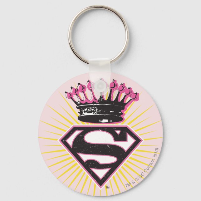 Supergirl Logo with Crown Keychain (Front)