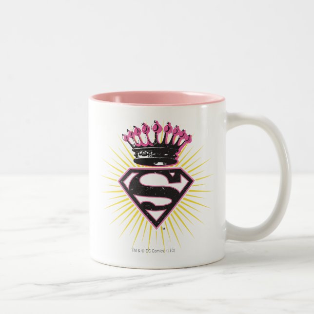 Supergirl Logo with Crown Two-Tone Coffee Mug (Right)