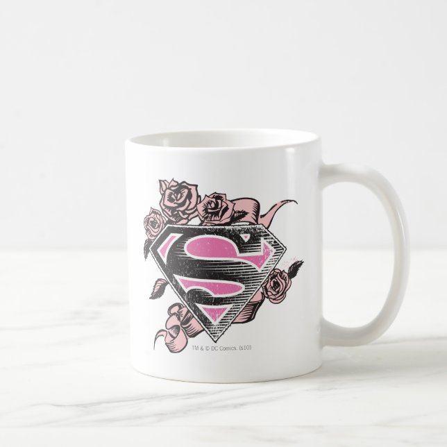 Supergirl Logo with Roses Coffee Mug (Right)