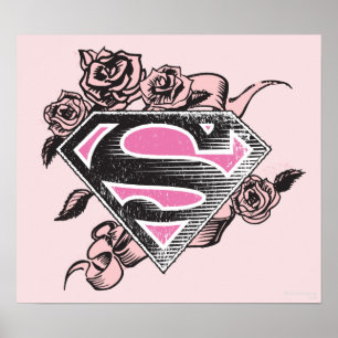 Supergirl Logo with Roses Poster