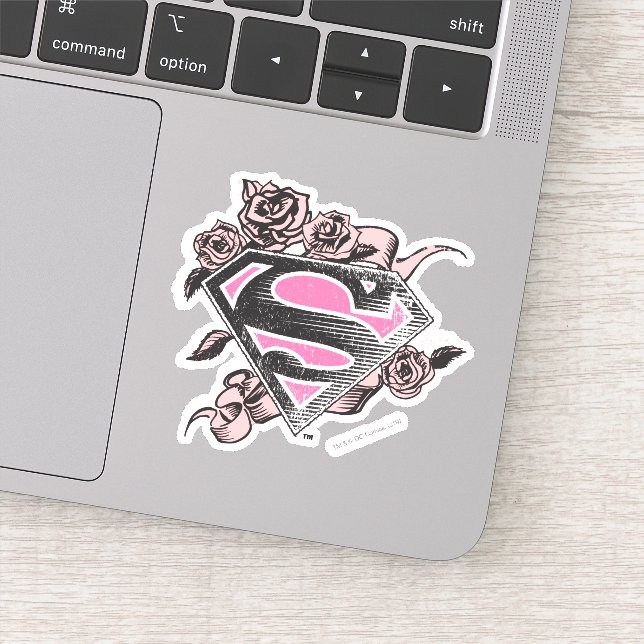 Supergirl Logo with Roses Sticker (Detail)