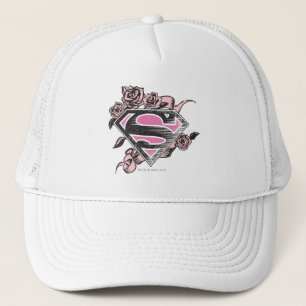 Supergirl Logo with Roses Trucker Hat