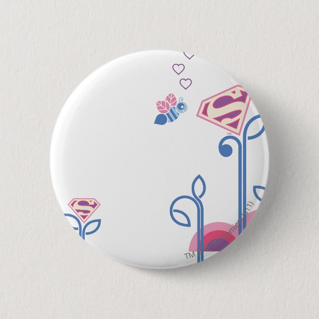 Supergirl Love Bee Pinback Button (Front)