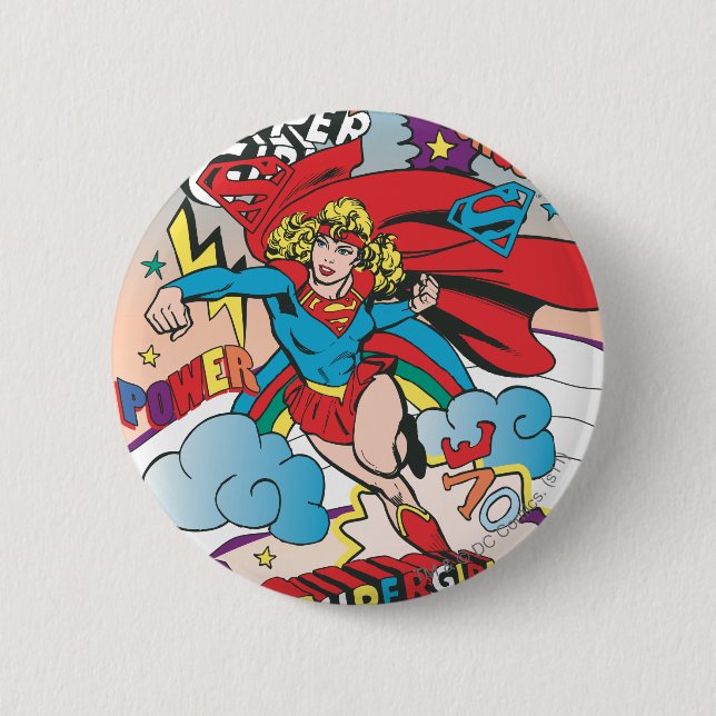 Supergirl Love Conquers Pinback Button (Front)