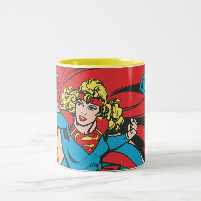 Supergirl Love Conquers Two-Tone Coffee Mug (Center)