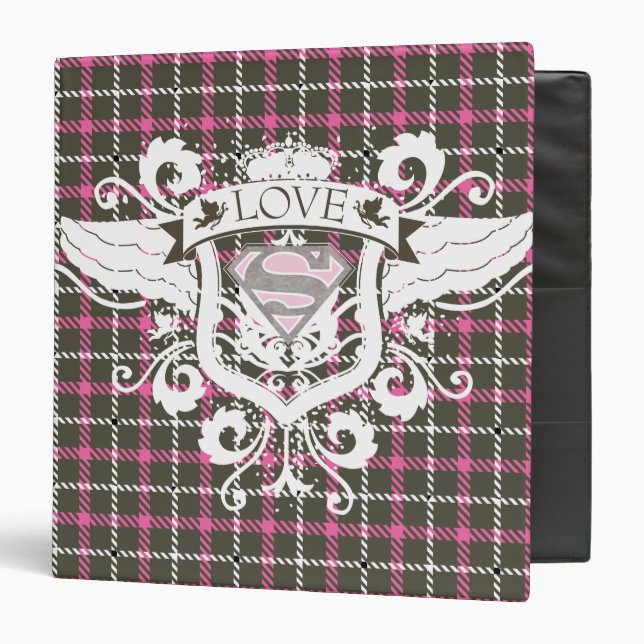 Supergirl Love Crest 3 Ring Binder (Front/Inside)