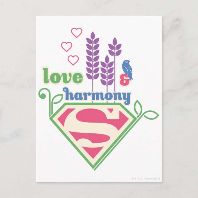 Supergirl Love & Harmony Postcard (Front)