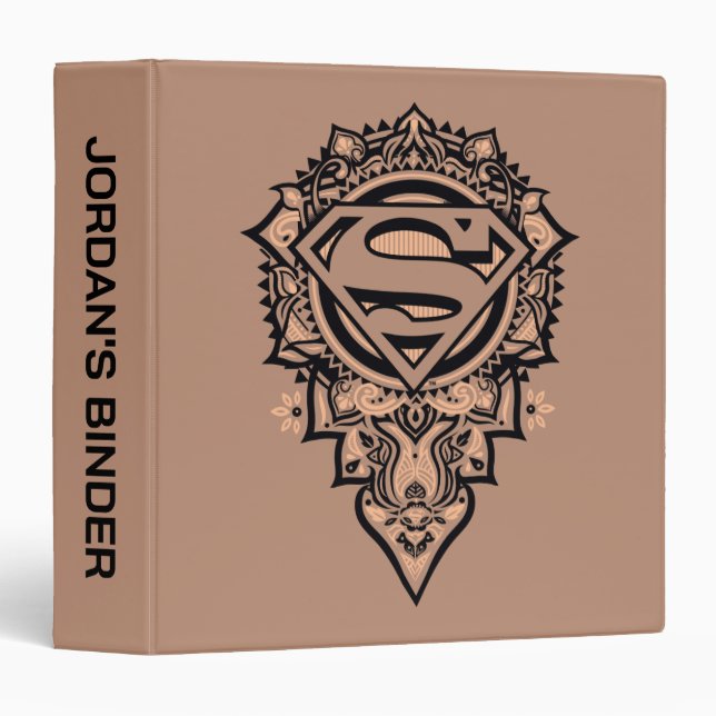 Supergirl Mandala Graphic 3 Ring Binder (Front/Spine)