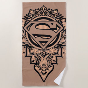 Supergirl Mandala Graphic Beach Towel