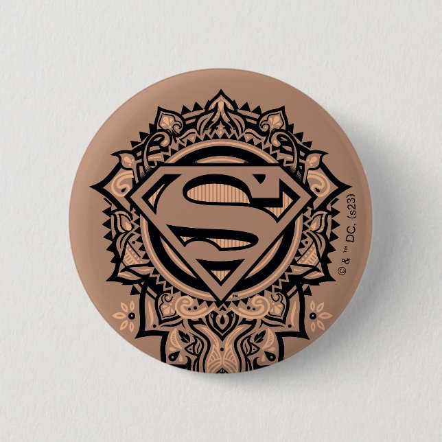 Supergirl Mandala Graphic Button (Front)