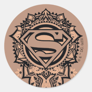 Supergirl Mandala Graphic Classic Round Sticker