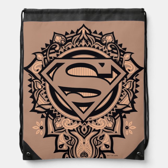 Supergirl Mandala Graphic Drawstring Bag (Front)