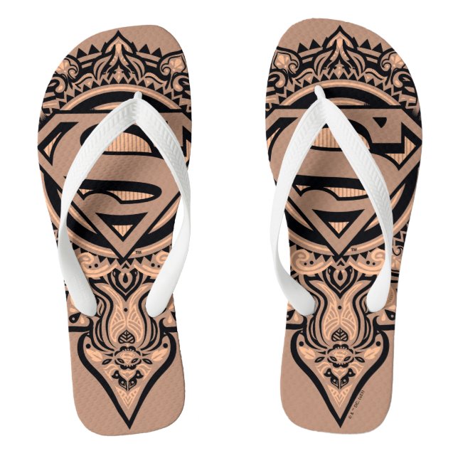 Supergirl Mandala Graphic Flip Flops (Footbed)