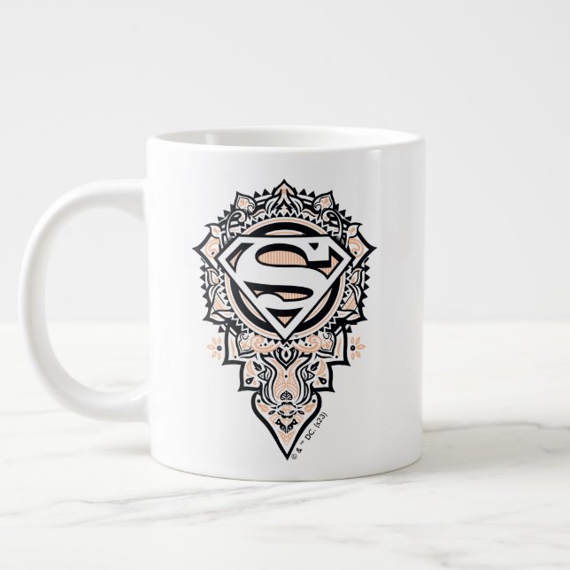 Supergirl Mandala Graphic Giant Coffee Mug (Left)