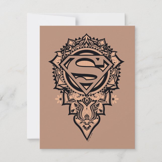 Supergirl Mandala Graphic Note Card (Front)