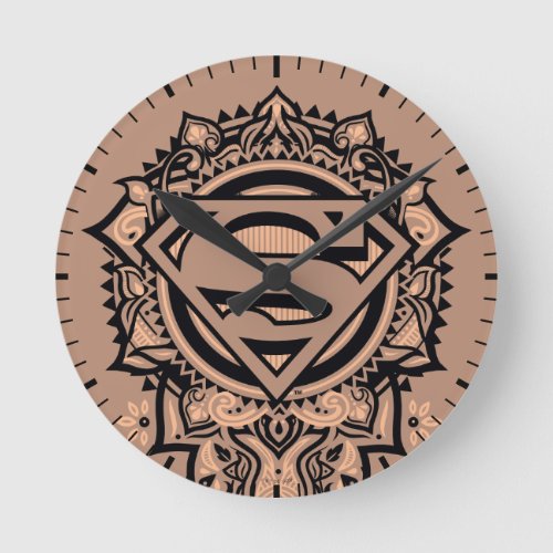 Supergirl Mandala Graphic Round Clock
