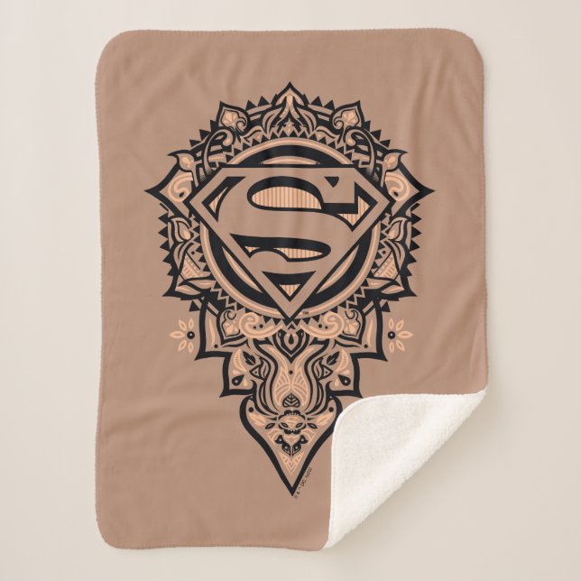 Supergirl Mandala Graphic Sherpa Blanket (Front)