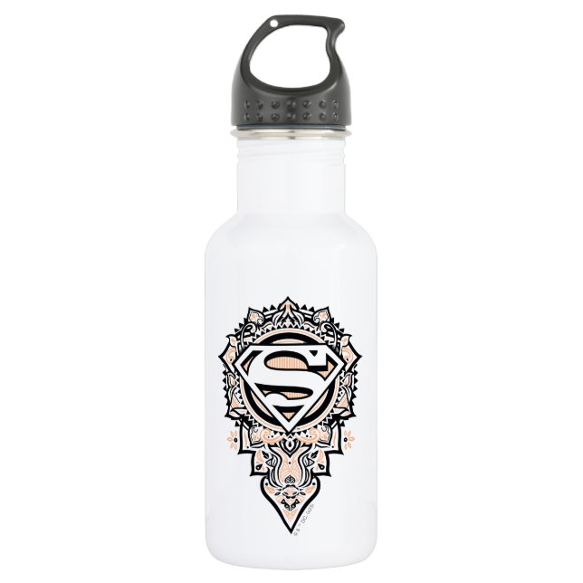 Supergirl Mandala Graphic Stainless Steel Water Bottle (Front)