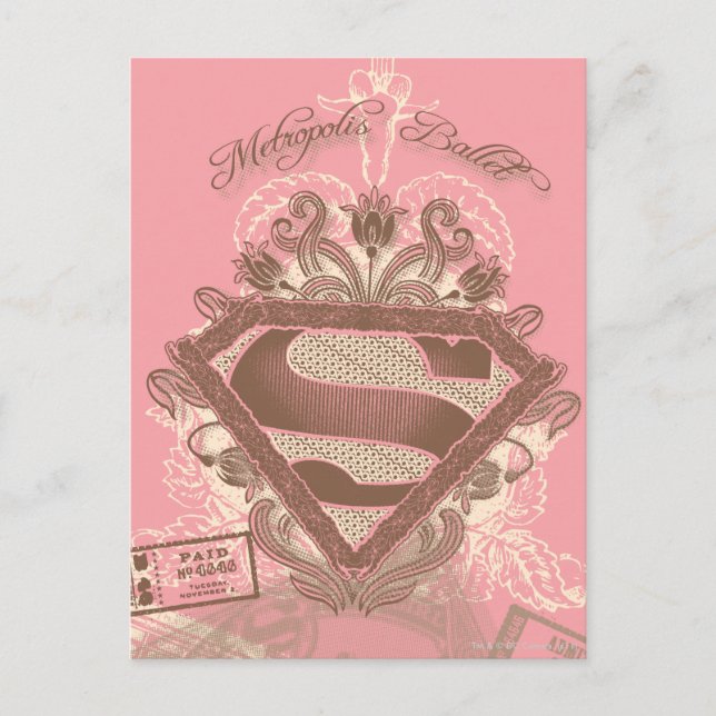 Supergirl Metropolis Ballet Pink Postcard (Front)