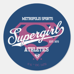 Supergirl Metropolis Sports Athletics Graphic Classic Round Sticker