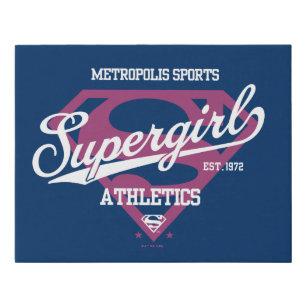 Supergirl Metropolis Sports Athletics Graphic Faux Canvas Print