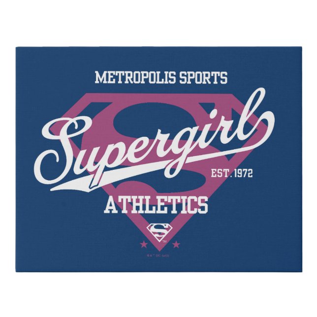 Supergirl Metropolis Sports Athletics Graphic Faux Canvas Print (Front)