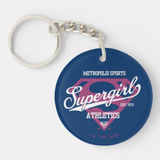Supergirl Metropolis Sports Athletics Graphic Keychain (Front)