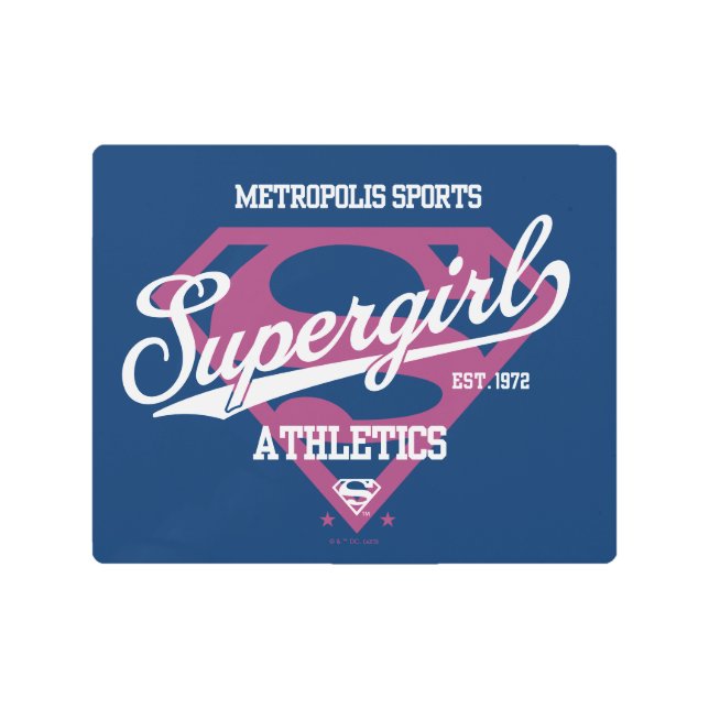 Supergirl Metropolis Sports Athletics Graphic Metal Print (Front)