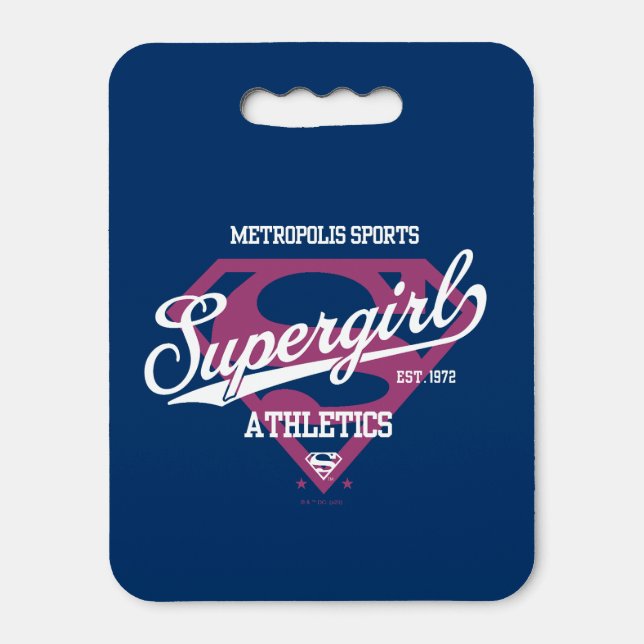 Supergirl Metropolis Sports Athletics Graphic Seat Cushion (Front Vertical)