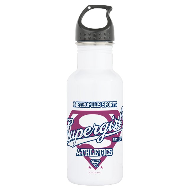 Supergirl Metropolis Sports Athletics Graphic Stainless Steel Water Bottle (Front)