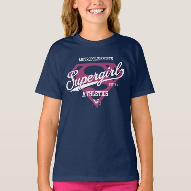 Supergirl Metropolis Sports Athletics Graphic T-Shirt (Front)