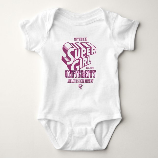 Supergirl Metropolis University Athletics Dept. Baby Bodysuit (Front)