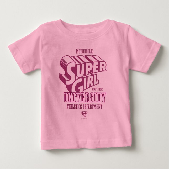 Supergirl Metropolis University Athletics Dept. Baby T-Shirt (Front)