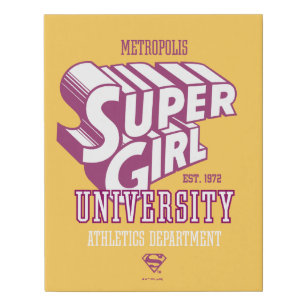 Supergirl Metropolis University Athletics Dept. Faux Canvas Print