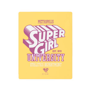 Supergirl Metropolis University Athletics Dept. Metal Print
